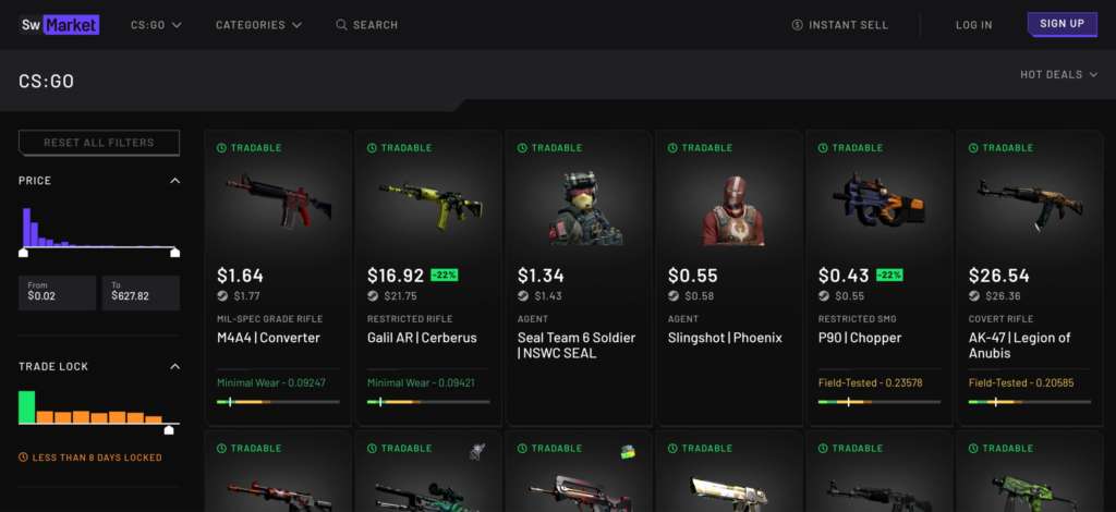 As skins CSGO mais baratas - Skinwallet, BR