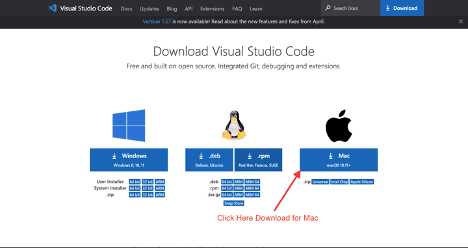 Downloading VSCode from Official Website for macOS