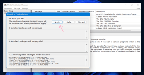 Finalizing The Applies Changes for Installation of C++ Compiler in Windows OS