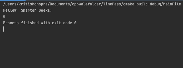 The Output of the code written above using the C++11 Style initialization index.